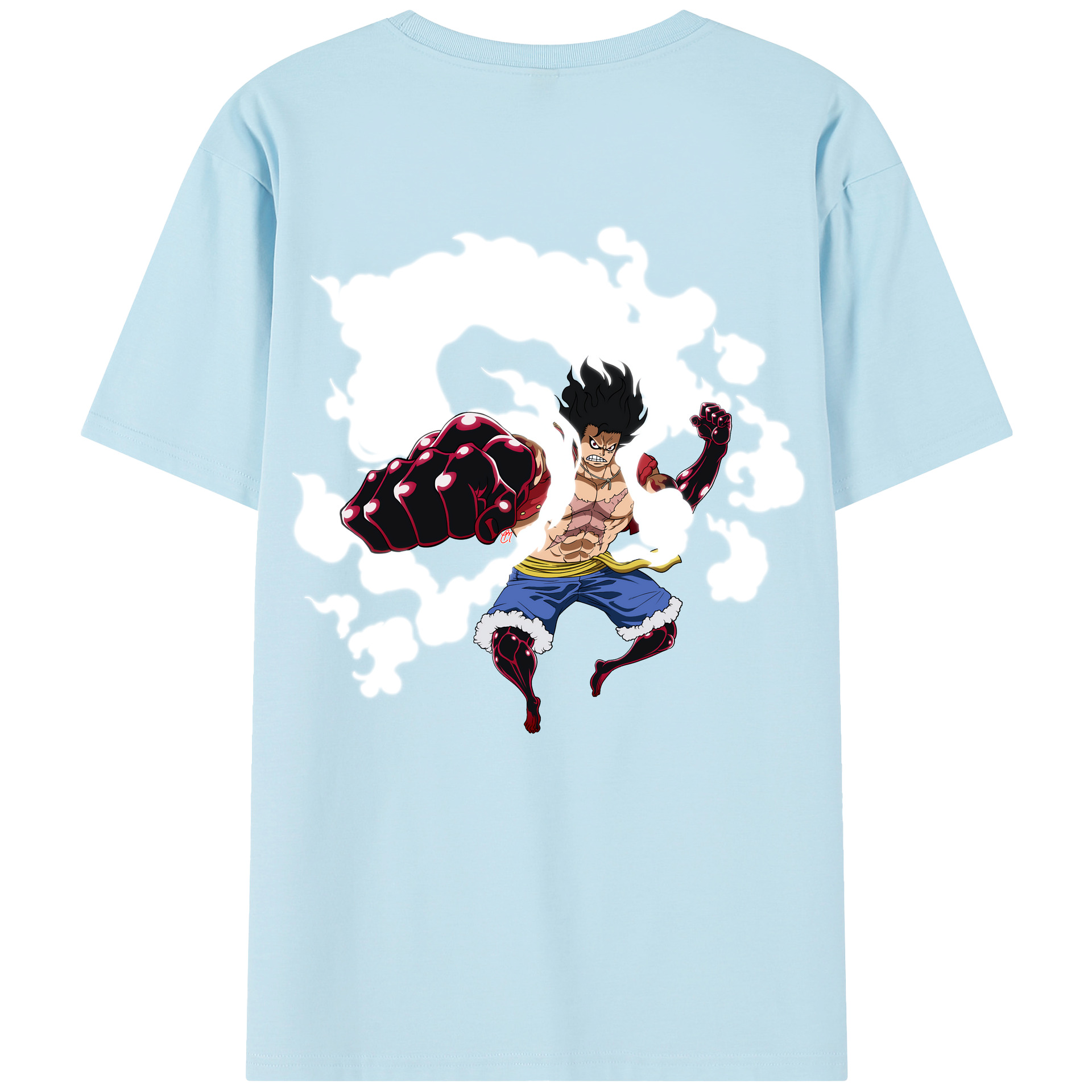 ワンピース モンキー・D・ルフィ ONE PIECE Monkey D. Luffy 綿100％半袖Tシャツ（背面プリント）